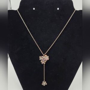 VTG VCLM Crystal Rhinestone Flower Cluster Necklace